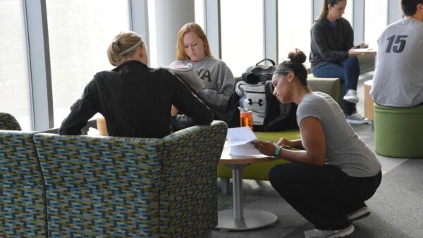 Group of students studying in the Health Sciences Center