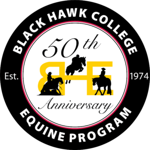 Black Hawk College Equine Program 50th anniversary logo 2024