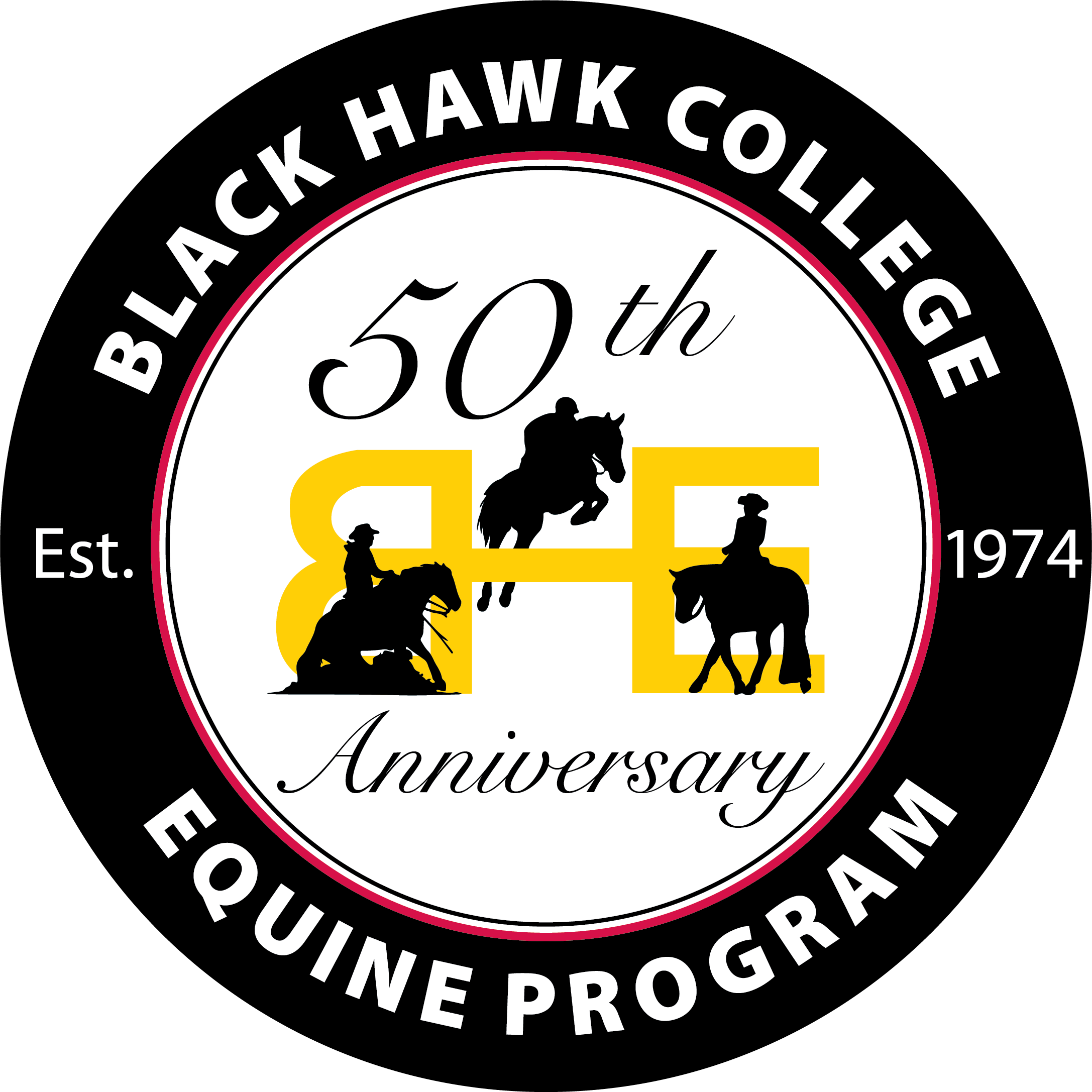 Black Hawk College Equine Program 50th anniversary logo 2024