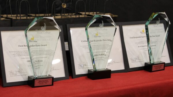 awards and certificates on a table