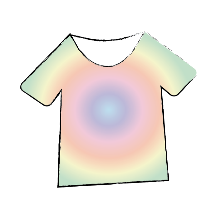 illustration of tie dyed T-shirt