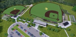 Artist rendering of baseball & softball fields from above