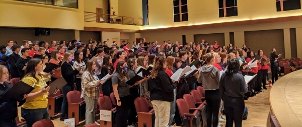 auditorium filled with singers