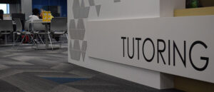 Side view of Tutoring Center desk